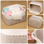 Univivi 3-Pack Storage Baskets for Shelves, Rope Basket for Towel Storage, White Bathroom Storage Basket, Woven Blanket Basket for Living Room, Shoe